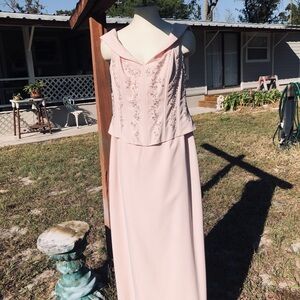 Stunning David’s Bridal Gown Peach Embroidery And Beads S14